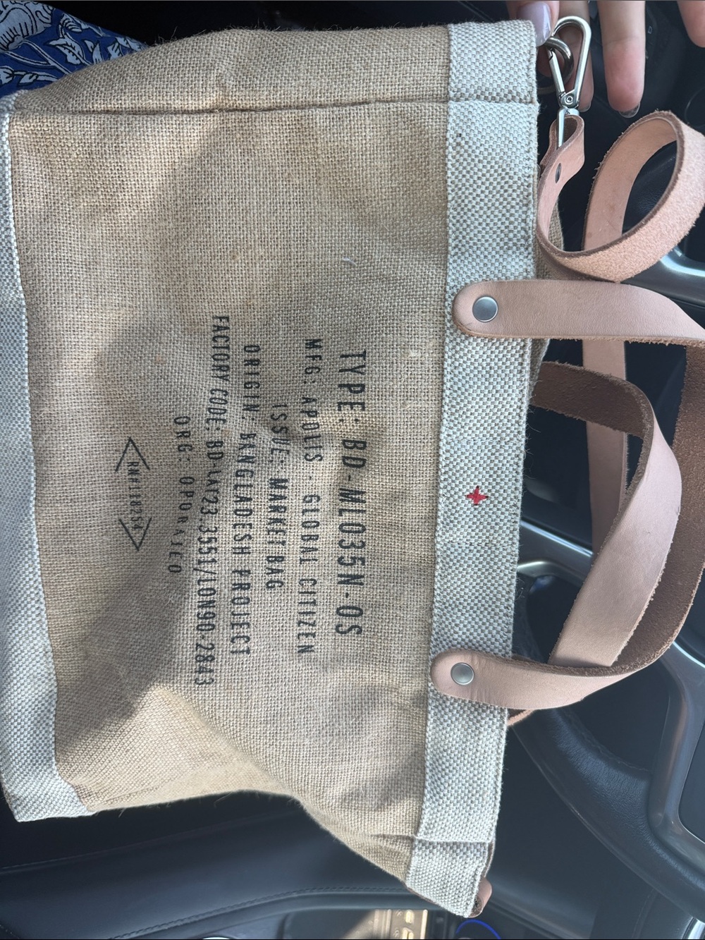 Apolis  global ciziten market  Tote with Leather Handles NWOT Georgia